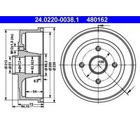 2x Bremstrommel Hinterachse für OPEL CORSA C TIGRA TwinTop Kasten/Schrägheck
