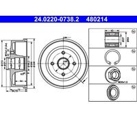 2x Bremstrommel Hinterachse für OPEL CORSA C TIGRA TwinTop Kasten/Schrägheck