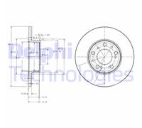 2x DELPHI BG2257 Bremsscheibe für FIAT PEUGEOT
