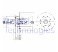 DELPHI Bremsscheibe hinten rechts links voll 226mm für VW SEAT BG2389