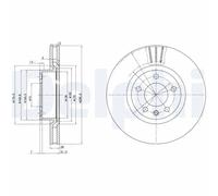 2x DELPHI BG2742 Bremsscheibe für OPEL
