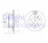 DELPHI Bremsscheibe bg3236 276mm 22mm für MERCEDES-BENZ VW