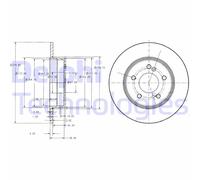DELPHI Bremsscheibe bg3326c 278mm 9mm für Mercedes Chrysler