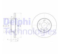 Bremsscheiben DELPHI BG3415 vorne, voll, 2 Stück
