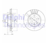 DELPHI Bremsscheibe bg3417 280mm 24mm für VW