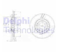 DELPHI Bremsscheibe vorne rechts links belüftet 239mm für SKODA VW BG3695