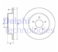 Delphi Bremsscheibe BG3739, 290 mm, 12 mm, für Dodge, Chrysler, Jeep
