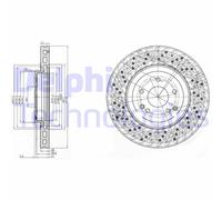 DELPHI Bremsscheibe vorne rechts links Gelocht 330mm für MERCEDES-BENZ BG3985C