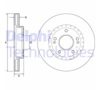 2x DELPHI BG4565C Bremsscheibe für HYUNDAI KIA