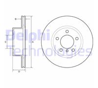 DELPHI Bremsscheibe bg4645c 300mm 22mm für BMW