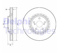 DELPHI Bremsscheibe bg4691c 328mm 28mm für LEXUS TOYOTA (GAC)