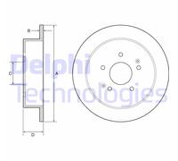 Bremsscheiben DELPHI BG4940C hinten, voll, 2 Stück