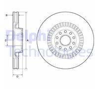 2x DELPHI BG9957 Bremsscheibe für AUDI VW