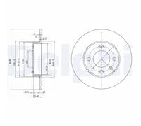 2x DELPHI Bremsscheibe BG2117 für AUDI SEAT VW