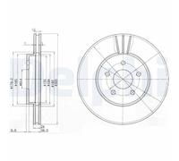 DELPHI Bremsscheibe vorne rechts links belüftet 300mm für FORD JAGUAR BG3537C