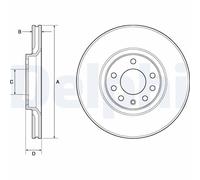 DELPHI Bremsscheibe bg3770c 308mm 25mm für Opel SAAB Vaughall