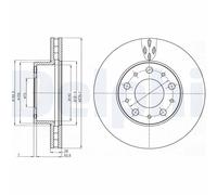 DELPHI Bremsscheibe vorne rechts links belüftet 280mm für PEUGEOT FIAT CITROËN BG4059