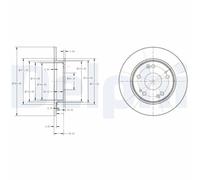 DELPHI Bremsscheibe hinten rechts links voll 260mm für HONDA BG4118C