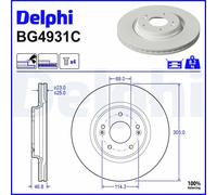 2x DELPHI Bremsscheibe BG4931C für HYUNDAI KIA