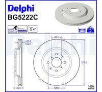 2x DELPHI Bremsscheibe BG5222C für SUZUKI