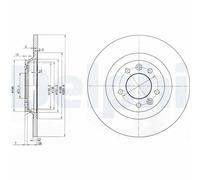 DELPHI Bremsscheibe bg3836 290mm 12mm für PEUGEOT