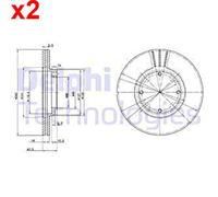 2X DELPHI Bremsscheibe Für HYUNDAI Accent I Lantra II Pony S Coupe 51712-24100