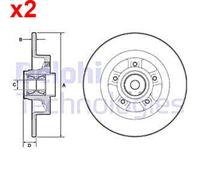 2X DELPHI Bremsscheibe Für RENAULT Grand Scenic II III Megane 7701208850