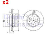 2X DELPHI Bremsscheibe Für SAAB 900 II OPEL Calibra A Vectra 569047