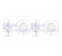 2x Delphi Bremsscheiben 247mm Voll Hinten Passend Für Citroën Saxo Xsara Zx Bremsscheibe: A.b.s.: 16876 Abakus: 23104040 Abakus: 231040402 Aisin: Q
