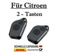 2x Ersatz Autoschlüssel Gehäuse für Citroen - 2-Tasten PKW Fernbedienung KS07A