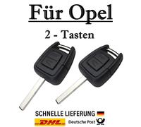 2x Ersatz Autoschlüssel Gehäuse für Opel 2-Tasten PKW Fernbedienung KS08 - HU100