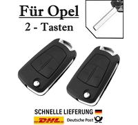 2x Ersatz Klappschlüssel Gehäuse für Opel 2-Tasten Fernbedienung KS01 - HU100