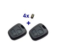 2x Ersatz Schlüssel Gehäuse für Peugeot Citroen 106 206 207 306 307 + 4x Taster