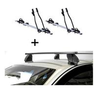 2x Fahrradträger SAGITTAR + Dachträger K1 MEDIUM kompatibel mit für Renault Laguna II (4Türer) 00-08