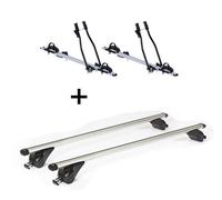 2x Fahrradträger SAGITTAR + Dachträger/Relingträger VDP KING1 kompatibel mit für Renault Megane IV Sporter (5 Türer) ab 16