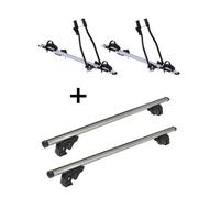 2x Fahrradträger SAGITTAR + Dachträger/Relingträger VDP LION1 kompatibel mit für Skoda Fabia I Station Wagon (6Y) (5 Türer) 99-07