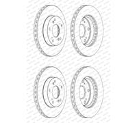 2x FERODO 262mm BREMSSCHEIBEN BELÜFTET VORNE passend für HONDA CIVIC CR-Z INTEGR