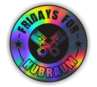 2x Fridays For Hubraum Aufkleber Außenklebend Hologramm 8,5cm Sticker R077