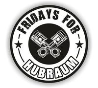 2x Fridays For Hubraum Aufkleber Innenklebend Weiß 8,5cm Sticker R074