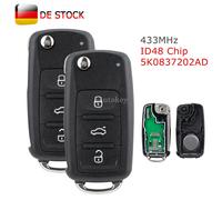 2X Funk Schlüssel 5K0837202AD 434Mhz Für VW Golf Caddy Sharan Polo Touran Skoda