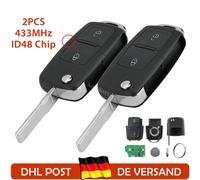 2X Funk Schlüssel Fernbedienung 433MHz für VW T4 T5 Golf Polo Bora Seat Skoda