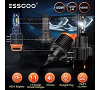 2x H15 LED Scheinwerfer 100W 6500K Wei Zulassung Lampe Fern Auto Halogen 12000LM