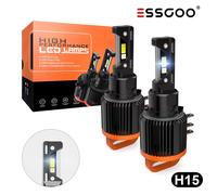 2X H15 LED Scheinwerfer Fernlicht Halogen Hi-Lo Beam 12000LM 6500K Mit Zulassung