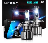 2X H4 72W LED Scheinwerfer 6500K Weiß Mit Zulassung Lampen Fern 15000LM Halogen