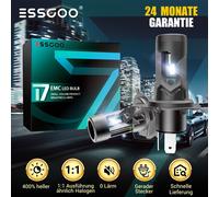 2X H4 Hi/Low Beam LED Scheinwerfer Halogen 100W 6500K Gl hlampen Mit Zulassung