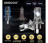 2X H4 Hi/Low Beam LED Scheinwerfer Halogen 6500K Wei Gl hlampen Mit Zulassung