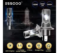 2X H4 LED 6500K Autofahrlampe Wei Xenon Mit Zulassung Halogen Auto Universal Wei