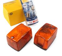 2x HELLA Blinkleuchte vorne + BOSCH Glühlampe P21W BA15s TRAKTOR DEUTZ-FAHR u.a.