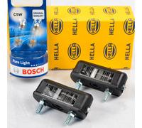 2x HELLA Kennzeichenleuchte Nummernschild Beleuchtung Lampenart + Glühlampen C5W