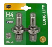 2x Hella Long Life H4 12V 60/55W Halogen Auto Lampe Original LONG LIFE Birne SET